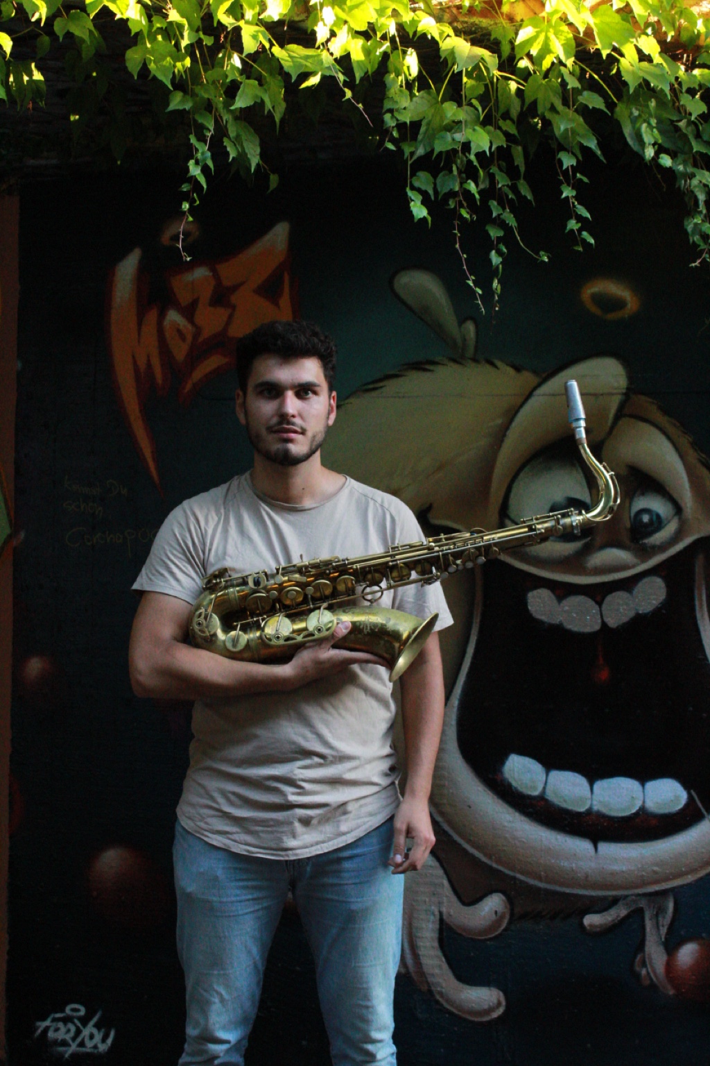 Theo Kury mit Saxophon